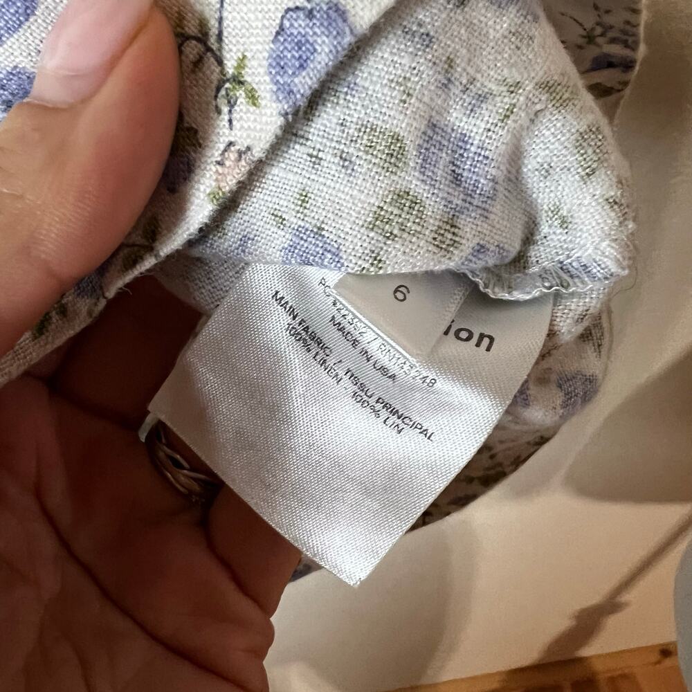 Reformation Lompoc linen blue floral button up shirt and shorts set GIRLS 6 - Picture 4 of 6